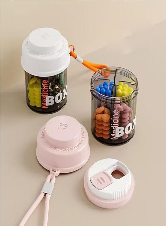 ROMILAS New cute little pill box 4-Slot Rotating Pill Box Organiser | Travel Case Pill Box | Portable Medicine Box | Pill Organizer Storage of Vitamins and Daily use etc (1) - Image 5